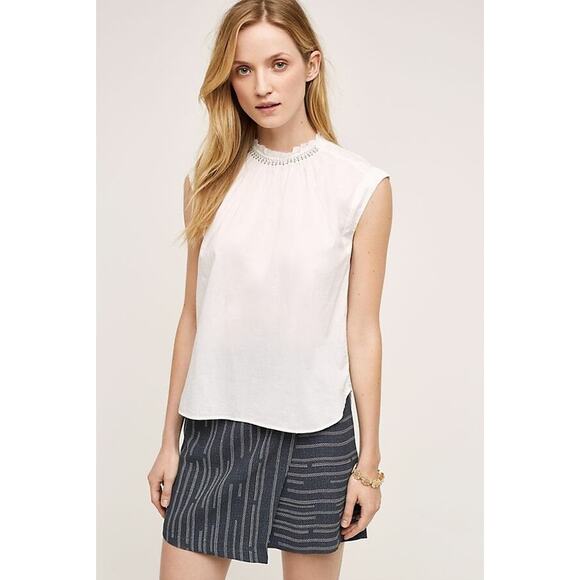 New Anthropologie Venezia Embellished Tank Top by Ne Quittez $118 SMALL White - Picture 1 of 5